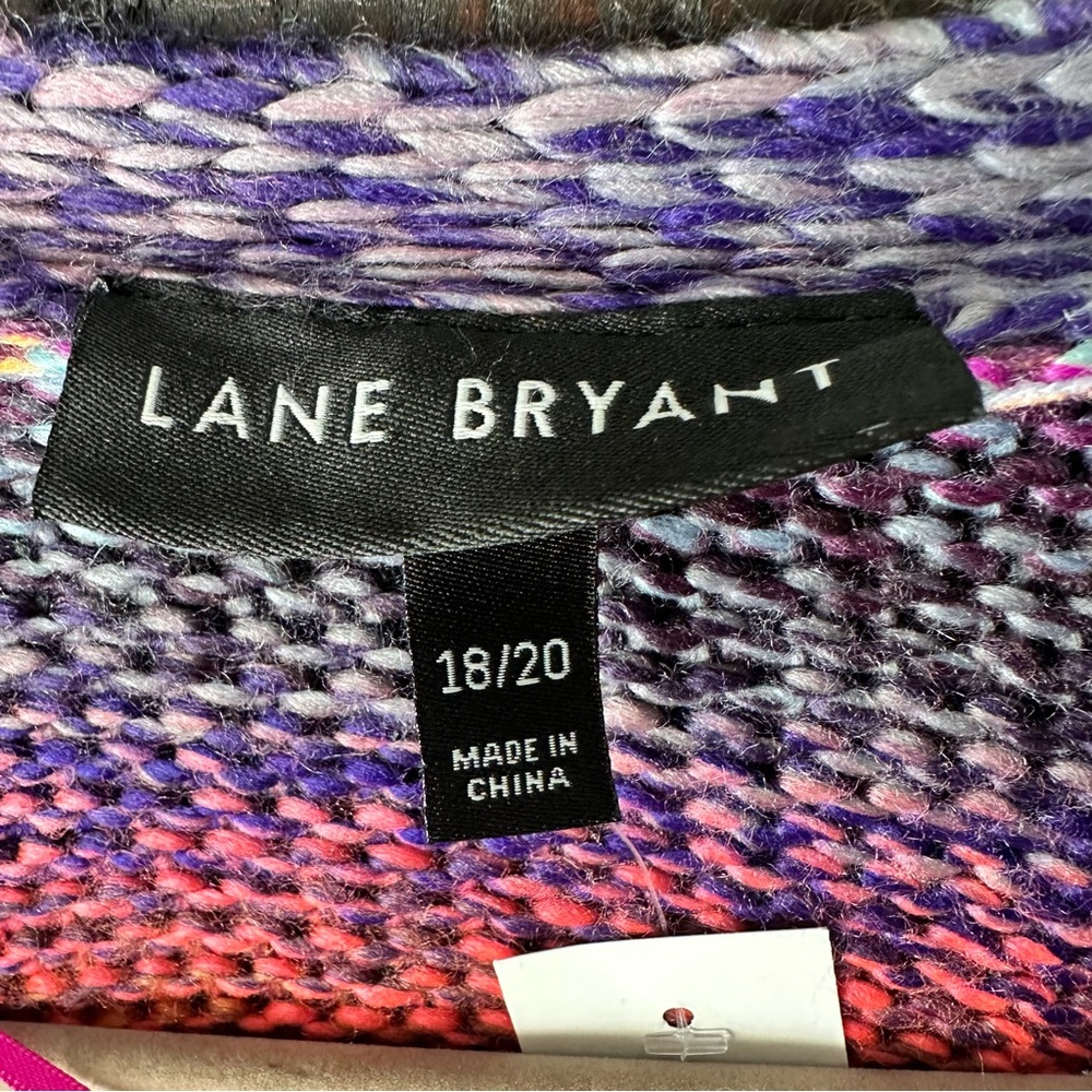 Lane Bryant Knit Vibrant Rainbow Open Front Carden Sweater 18/20 New with Tags - Picture 2 of 7